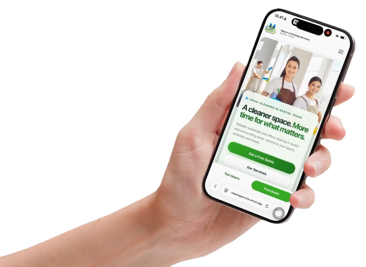 Phone showing a Kraftworks-built home service business website